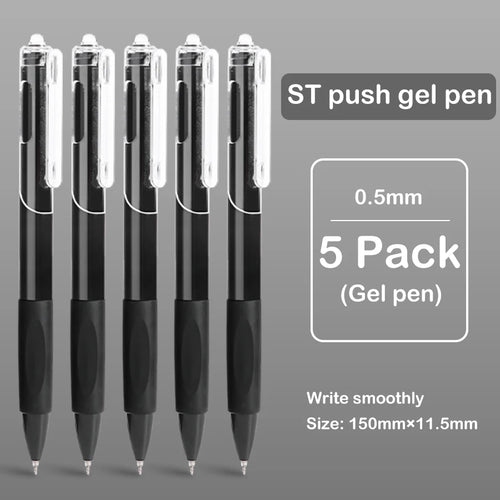 5 pcs gel pen ins smooth press quick-drying 0.5mm black pen ballpoint