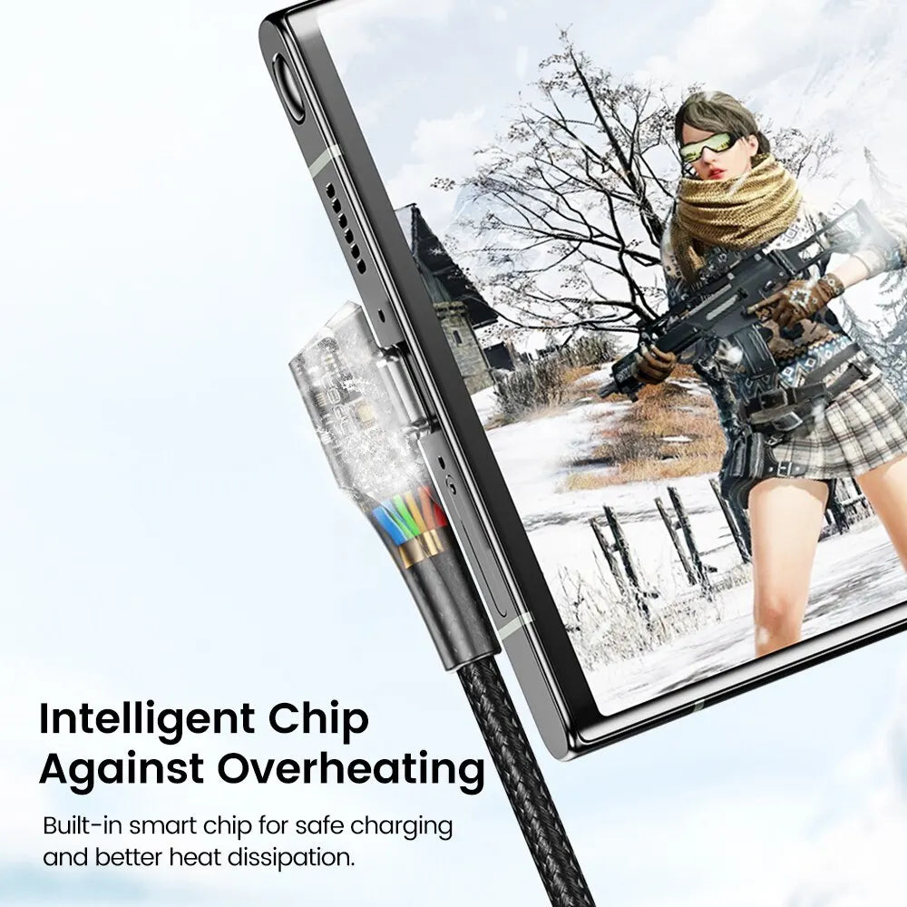 Toocki 3A USB Cable Quick Charge 3.0 Fast Charging Cable Type C 90