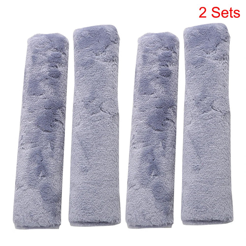 2Pcs Soft Plush Car Seat Belt Cover Shoulder Pad Winter Comfortable