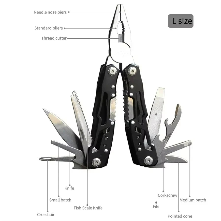 14 in 1 multifunctional outdoor folding pliers convenient wilderness