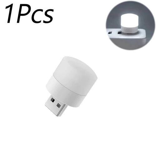 1/10Pcs Mini USB Night Light Warm White Eye Protection Book Reading