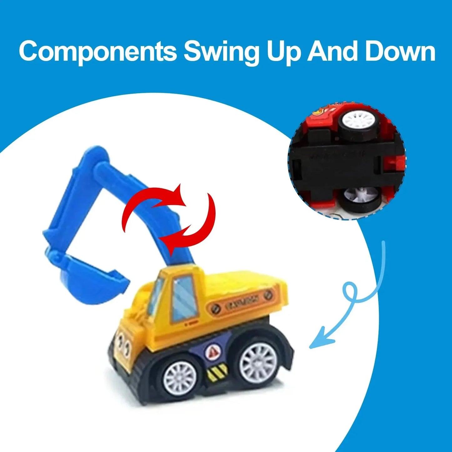 1 Bag 6 PCS Mini Inertial Pull Back Engineering Car Plastic Friction