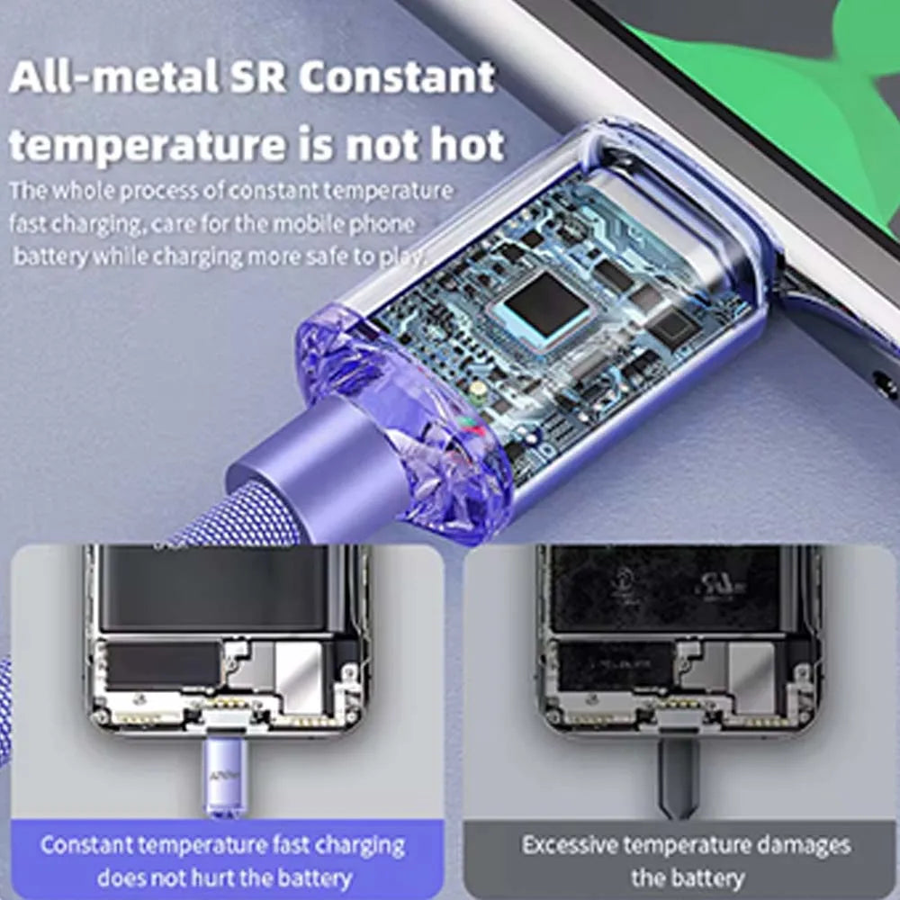 120W Fast Charge USB Type C Quick Charge Cable For Xiaomi Redmi Note