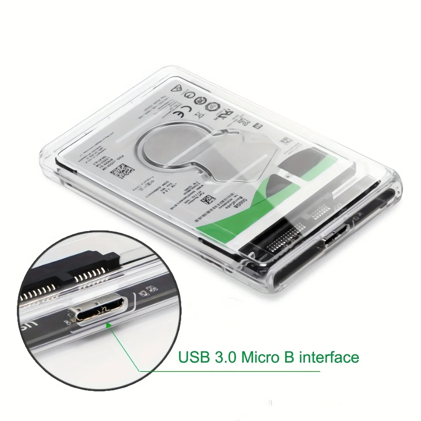 USB3.0 External HDD Case 5Gbps 2.5 Inch Transparent Hard Disk Case