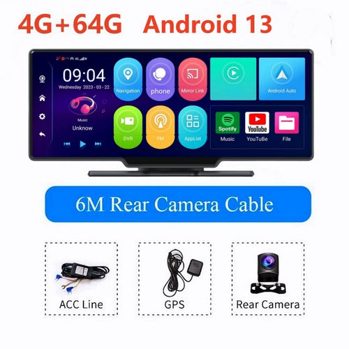 10.26 Inch 4G+64G Android 13.0WIFI Car Rearview Mirror Stream Media