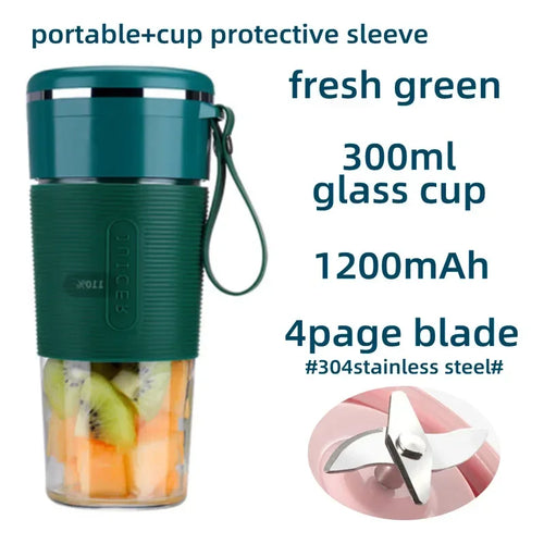 Wireless Mini Smoothie Blender Mixer Fruit Juice Maker Portable Juicer