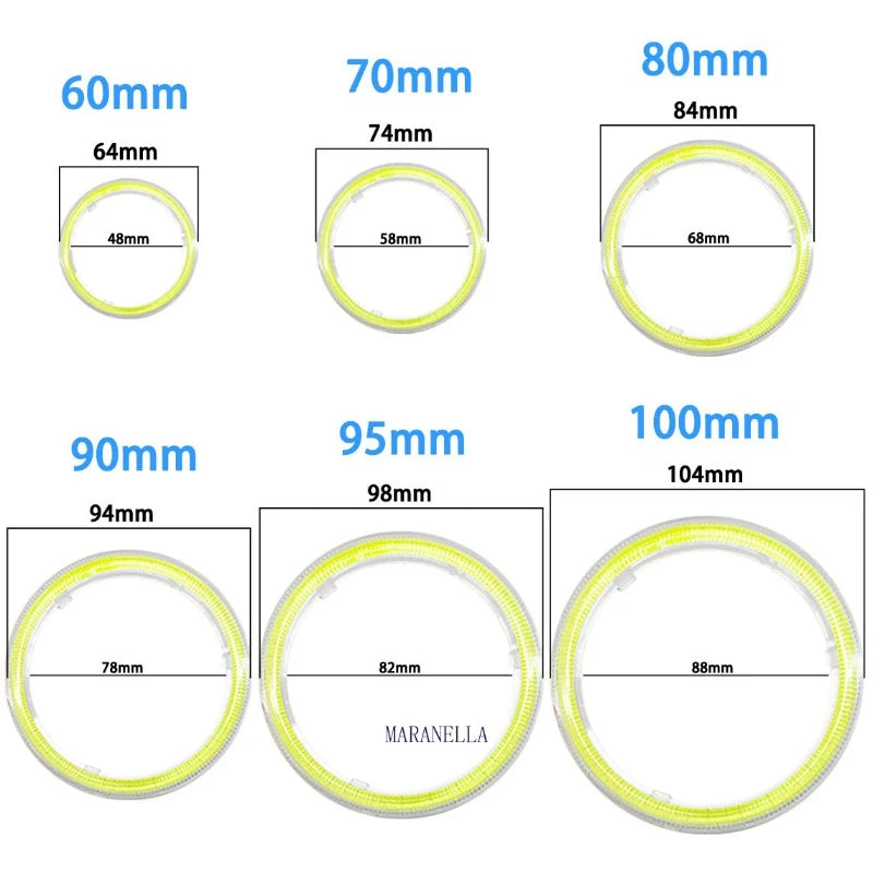 1PCS Automobile LED 60MM70MM80MM90MM100MM120MM LED Angel Eye Angel Eye