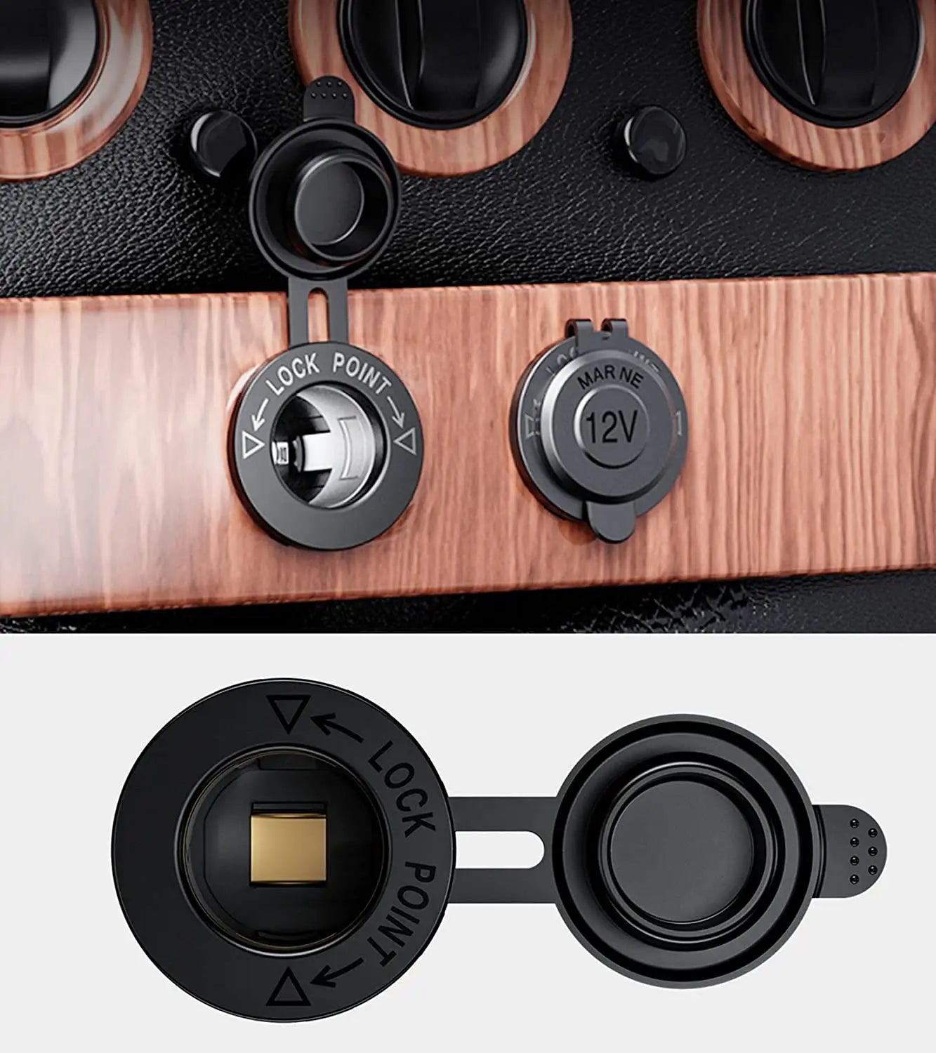 12V cigarette lighter socket waterproof socket replacement DIY kit is