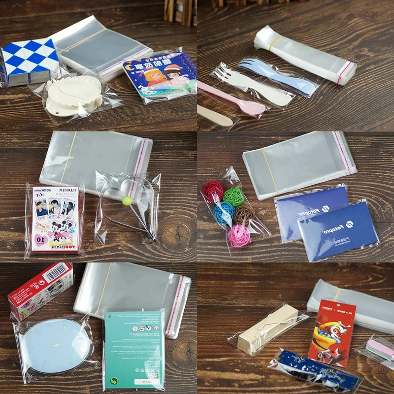100Pcs Transparent Self-sealing Jewelry Accessories Candy OPP