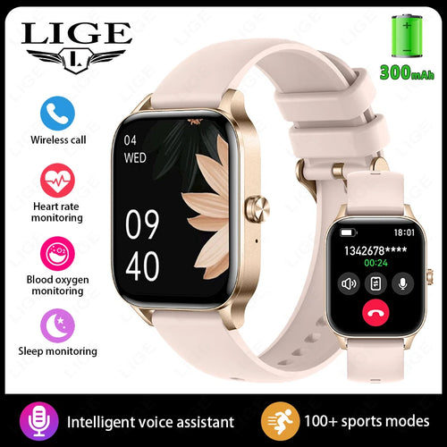 LIGE Fashion Smart Watch Women 1.85” HD Screen Custom Watch Face