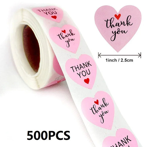 100-500PCS Thank You Stickers New Rolling Merci Children's Stickers