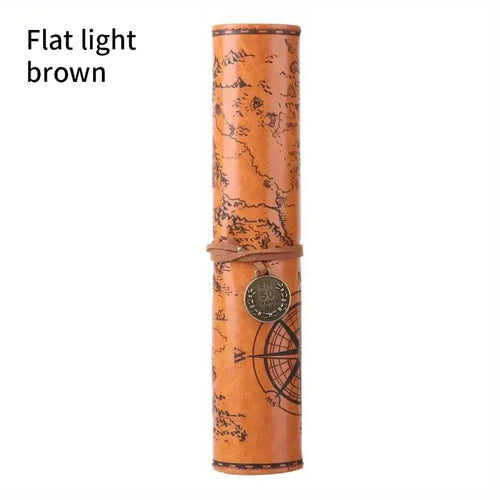 1PC Creative Treasure Map Retro Pencil Case Leather Large Capacity