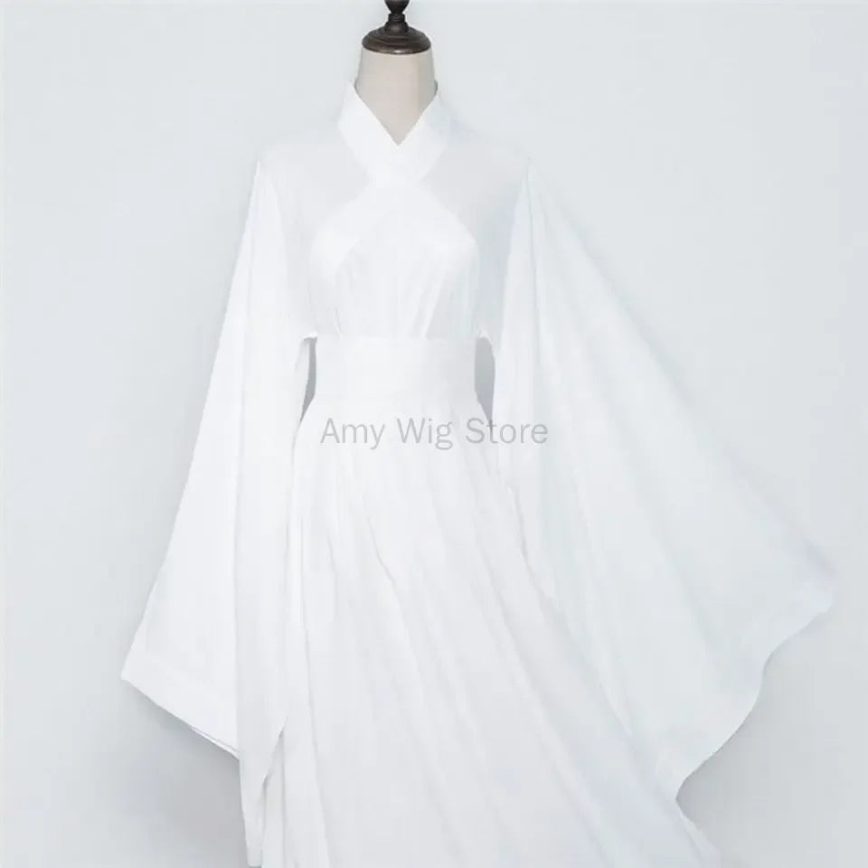 Women's Traditional Chinese Costume Flowy Hanfu Lady Women Men White