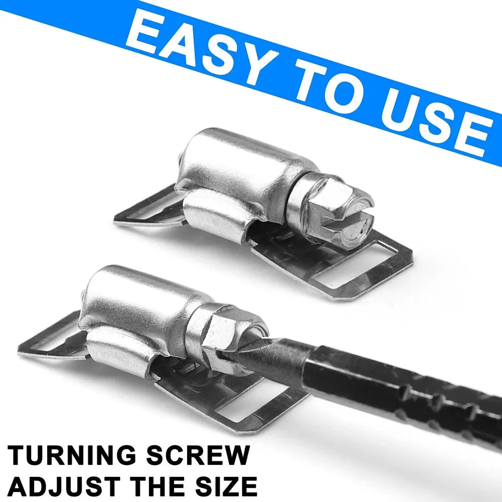 9.8ft Adjustable Large Hose Clamps Worm Gear Stainless Steel Clamp+6