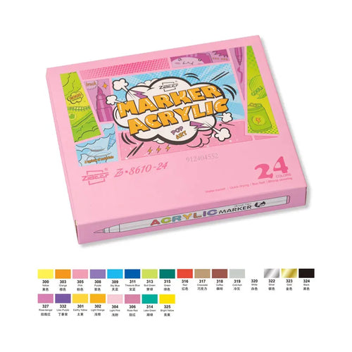 18/60Color Acrylic Paint Pens Brush Marker Pen for Artist Rock