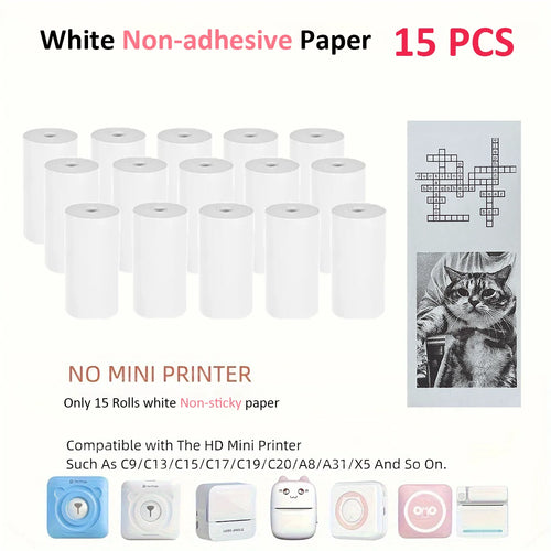 12 Rolls Kids Instant Camera Refill Print Paper Film Coreless Thermal
