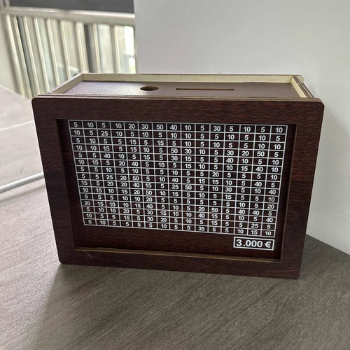 1000/3000/5000/10000 Euro Money Box Wooden Money Box Reusable with