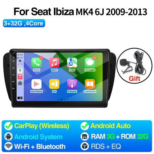 Android Car Radio for Seat Ibiza MK4 6J 2009-2013 Multimedia Player