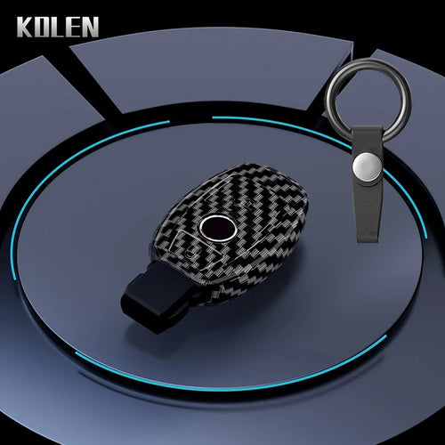 ABS Carbon Fiber Car Key Case Cover Shell For Mercedes Benz A B C E