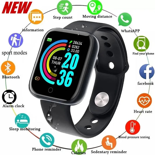 Y68 Smart Watch For Ios Android Women's Men's Children's Smartband