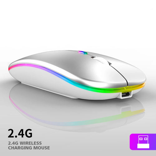 1600DPI 2.4Ghz Wireless Mouse Ergonomic Silent Mouse Rechargeable RGB