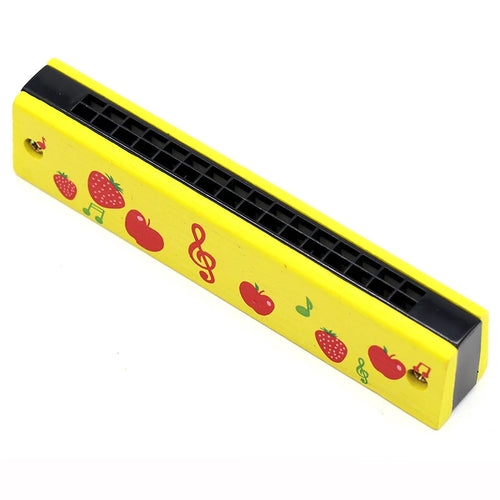 16-Hole Wooden Harmonica Cartoon Animals Painted Toy Musical
