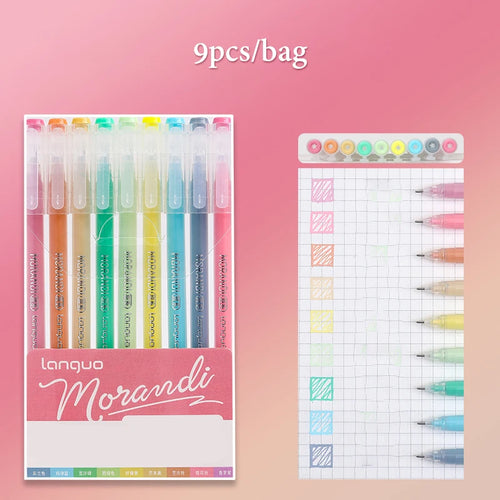 13Style 9pcs/set Multi-Color Pen Large-Capacity Color Handbook Pen Set