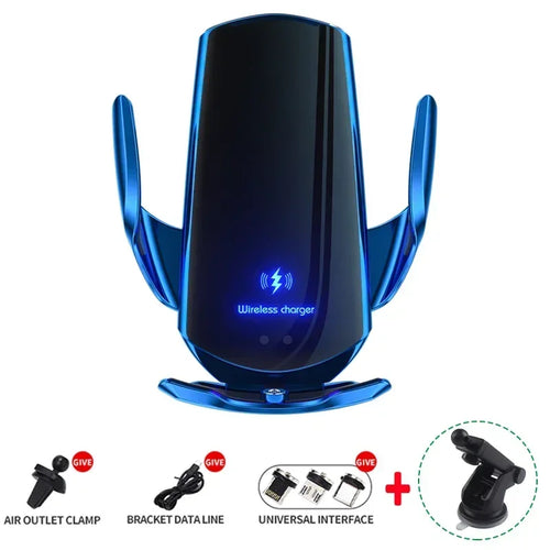 VIKEFON 15W Car Magnetic Wireless Charger Automatic Car Mount Phone