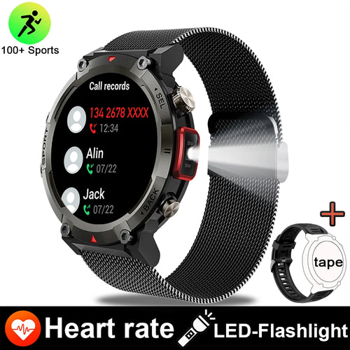 2024 New Smart Watch Men Military Sports Fitness Tracker Blood