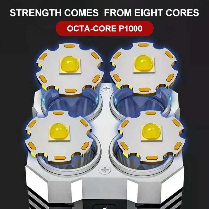 High Power LED Flashlights Camping Torch With 4 Lamp Beads And COB