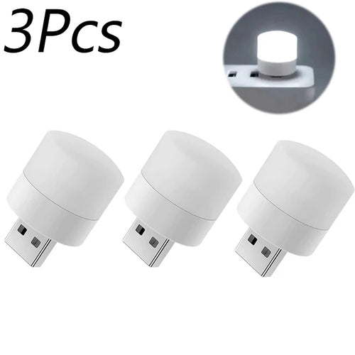 1/10Pcs Mini USB Night Light Warm White Eye Protection Book Reading