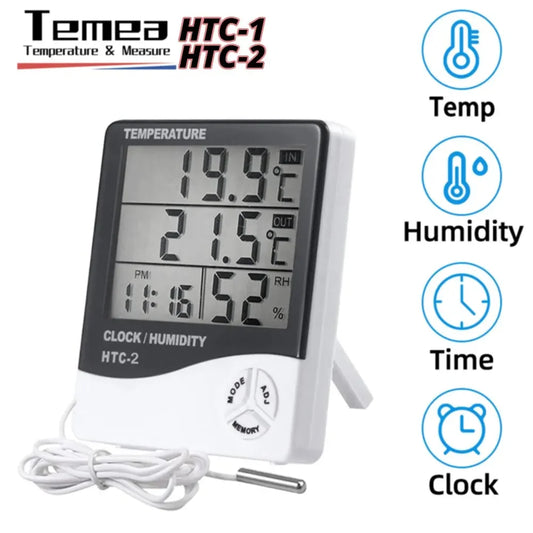 1/2Pcs HTC-1 HTC-2 LCD Electronic Humidity Meter Smart Electric