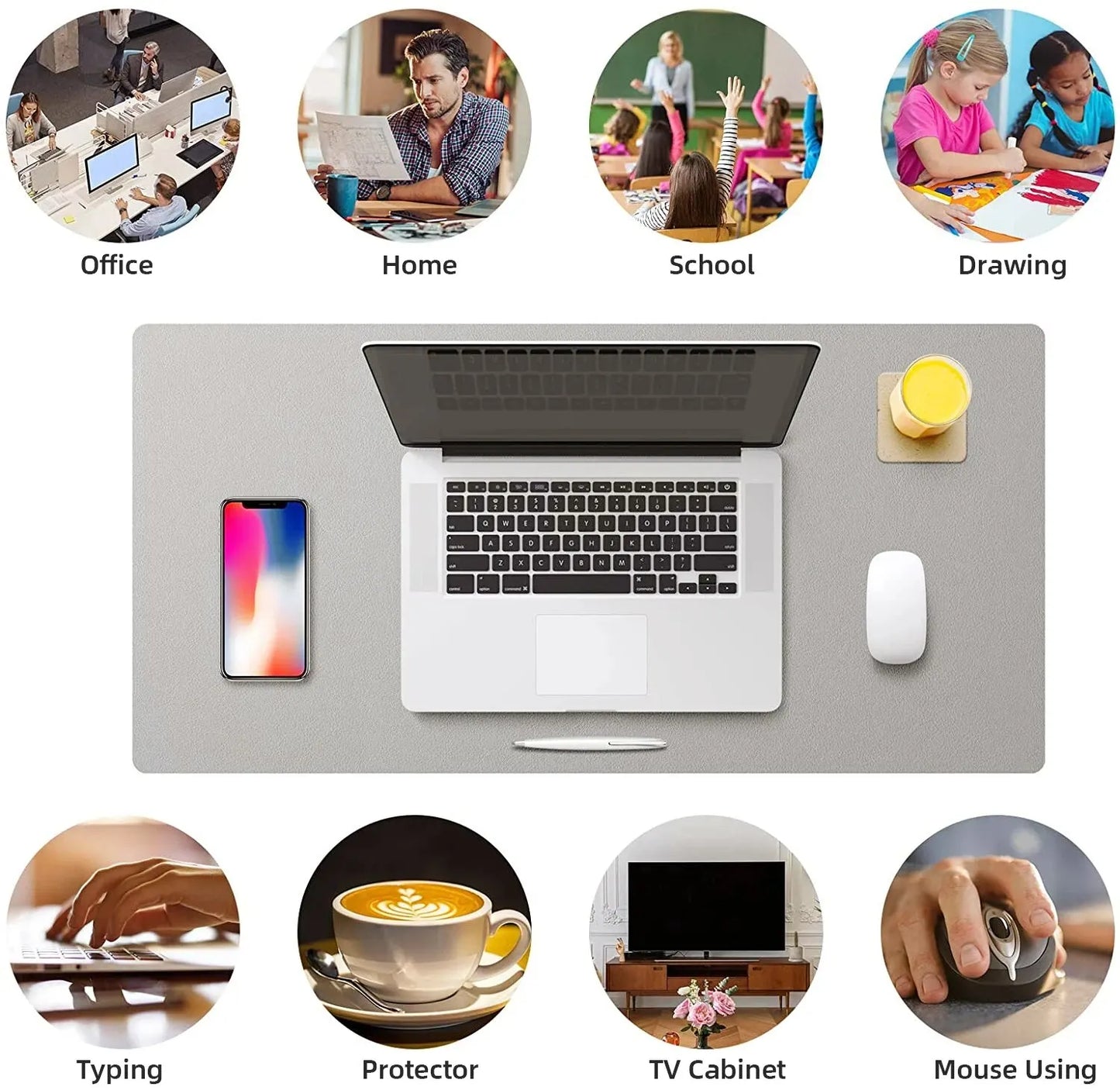 1 Pcs Large Size 60*30mm Office Desk Protector Mat PU Leather
