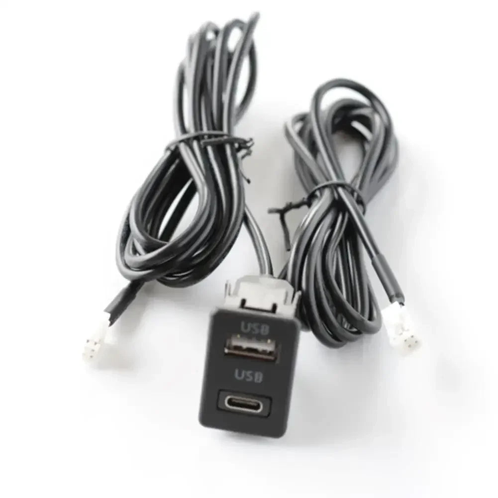 1pcs Car Dash Mount USB+TYPE-C Port Panel Interface Extension 145cm