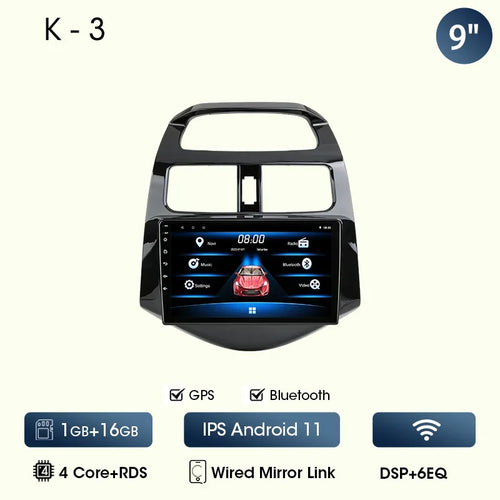 JMCQ 9" Car Stereo Radio For Chevrolet Spark Beat Matiz Creative 2010