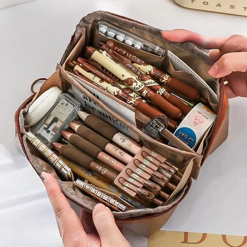 10-tier Card-pibara High-capacity Transparent Pen Bag with Beautiful