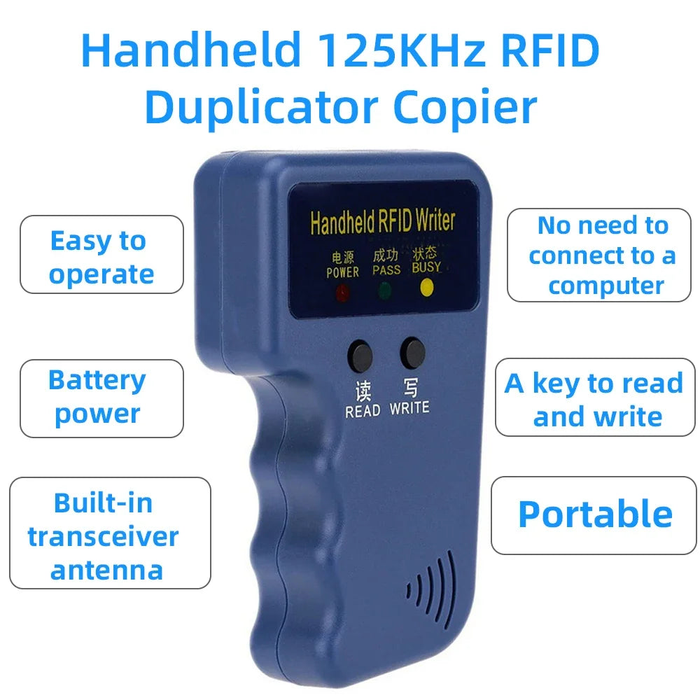 Repetitive Handheld 125KHz EM4100 5200 RFID ID Card Writer Copier
