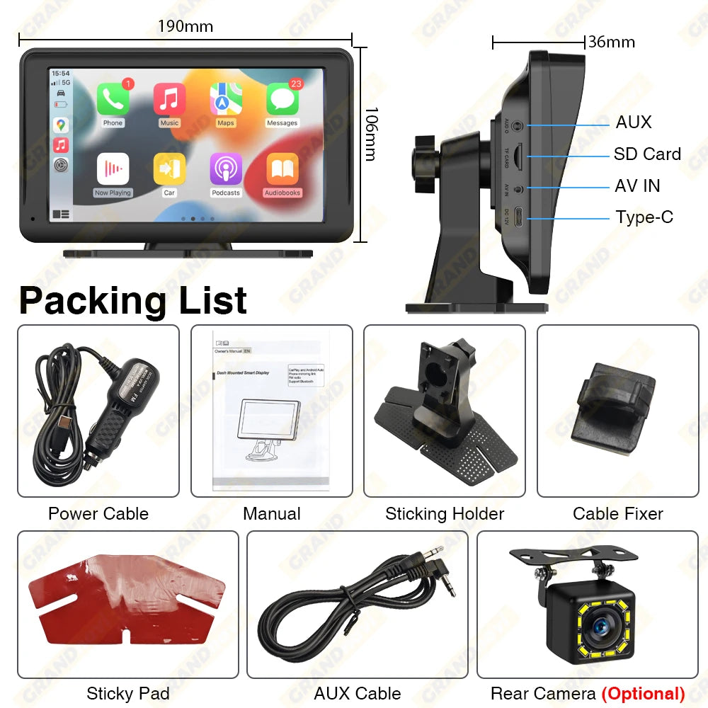 7inch Universal Car Radio Multimedia Player Wireless CarPlay Android