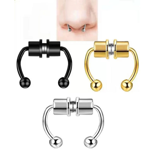 1 Pc of Fashionable Punk Stainless Steel Magnet Self-priming Nose