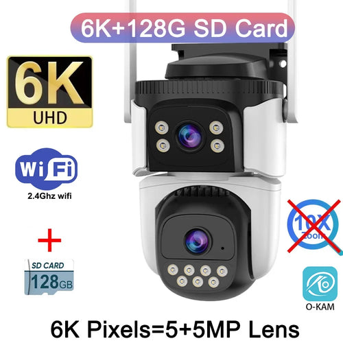 10K Outdoor 10X Optics Zoom WiFi6 Camera 20MP Four Screen Four Lens
