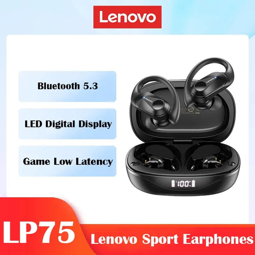 Lenovo LP75 Bluetooth 5.3 Earphones TWS Wireless Sport Headphones LED