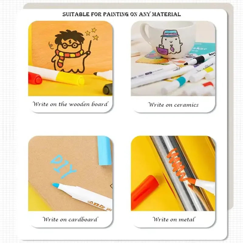 12/24/48/48pcs/set Colorful Highlighter Pastel Pen Art Marker Painting