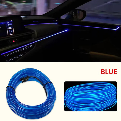 Car Interior Decorative Lamps EL Wiring Neon Strips For Auto DIY Dash