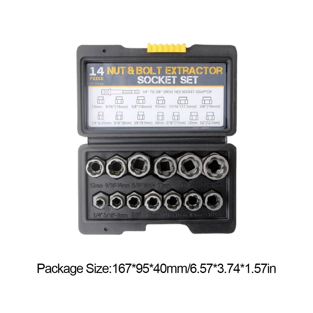 14 Pieces Damaged Bolt Removal Tool Bolt Extractor Tool Set with