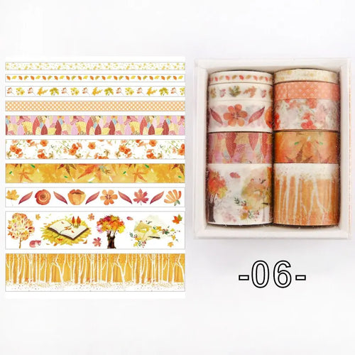 10 Rolls/box 11 Models Washi Tape Cute Illustration Style Decorative