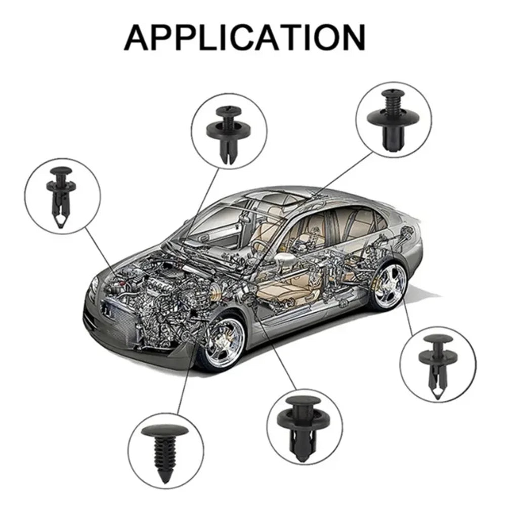 190PCS rivet fasteners, 6 models and sizes, body fixing clip bumper,