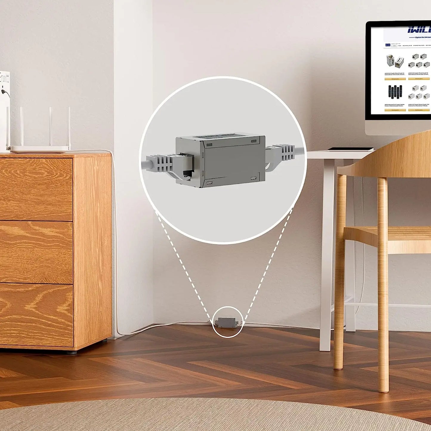 ZOERAX RJ45 Coupler Ethernet Extender 10Gbps, Cat7 Ethernet Coupler