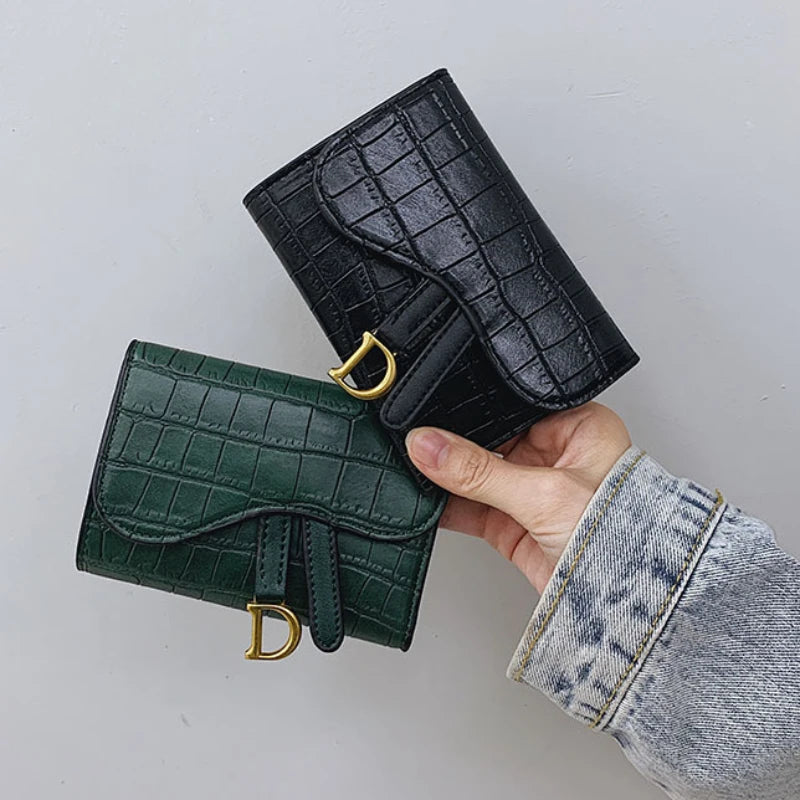 Women's Wallet Short 2023 New Korean Style D Letter Buckle Coins