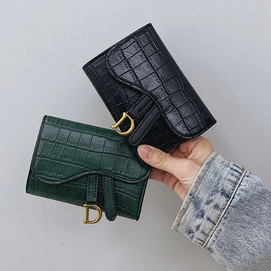 Women's Wallet Short 2023 New Korean Style D Letter Buckle Coins