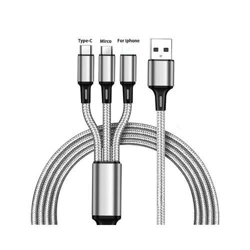 Weaving One to Three Data Cables Usb Port Multiple 3In1 Micro USB Type